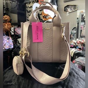 Betsey Johnson Mushroom Satchel with Hangoff